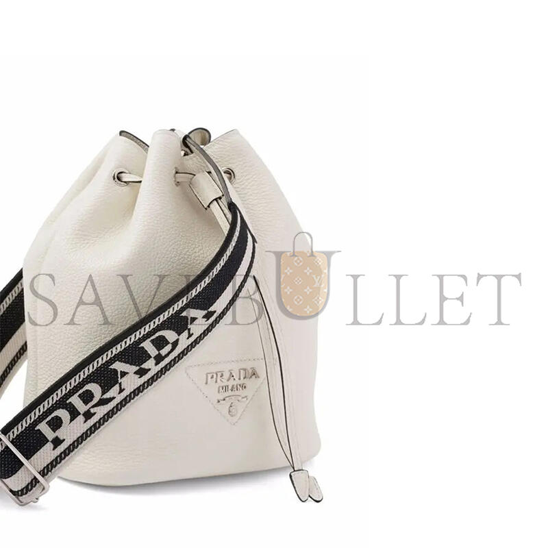 Pra*a leather bucket shoulder bag crossbody bag regular 1be060 (25*20*14cm)